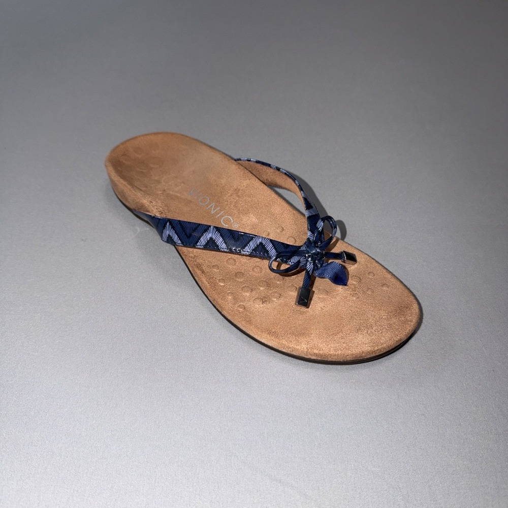 Vionic Bella Il Orthotic Thong Sandals Women's Size 7 Denim Blue Arch Support